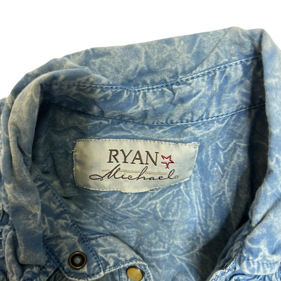Ryan Michael Jean Vest with Floral Detail - Picture 3 of 6
